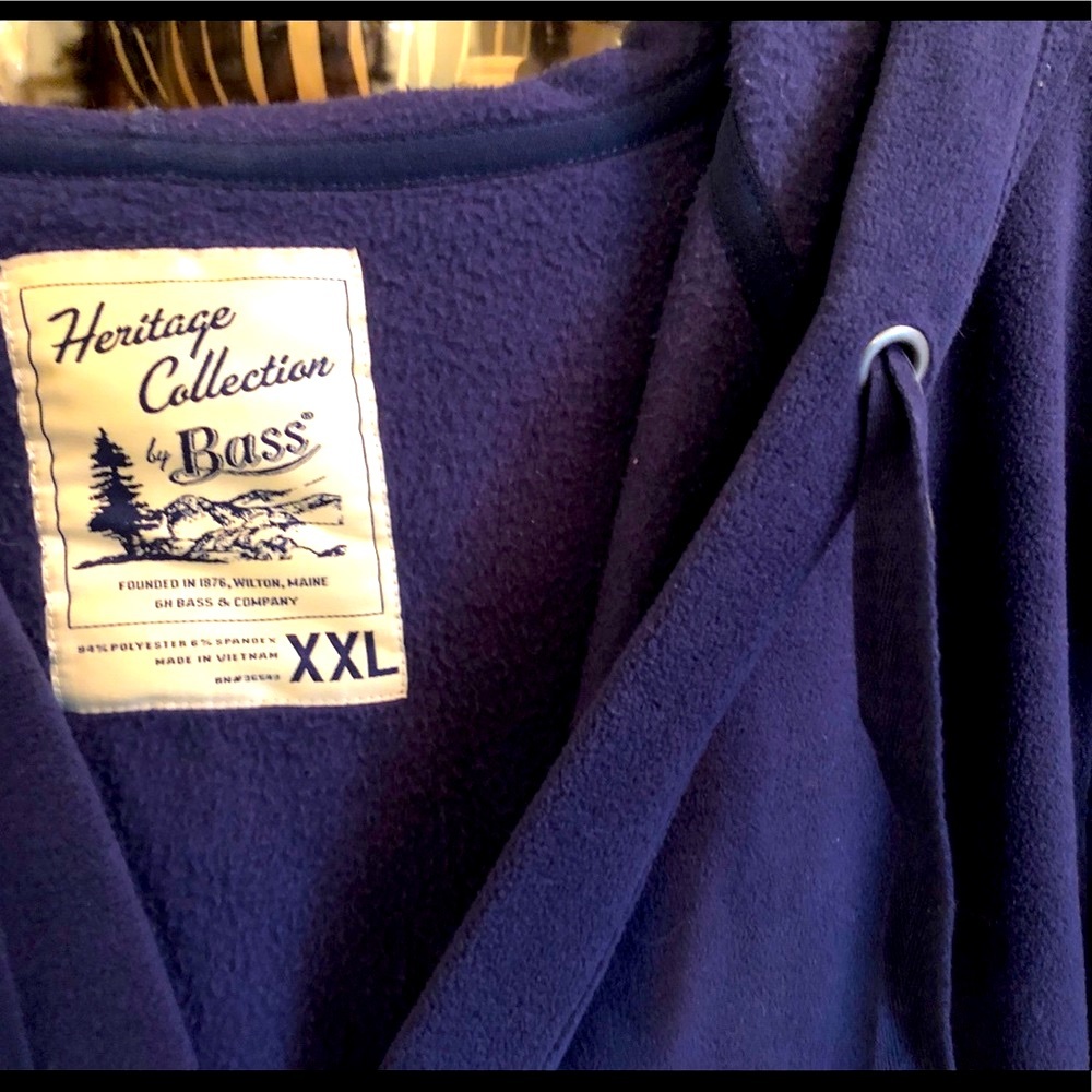 Bass Polarfleece Navy Hoodie XXL - Picture 2 of 3